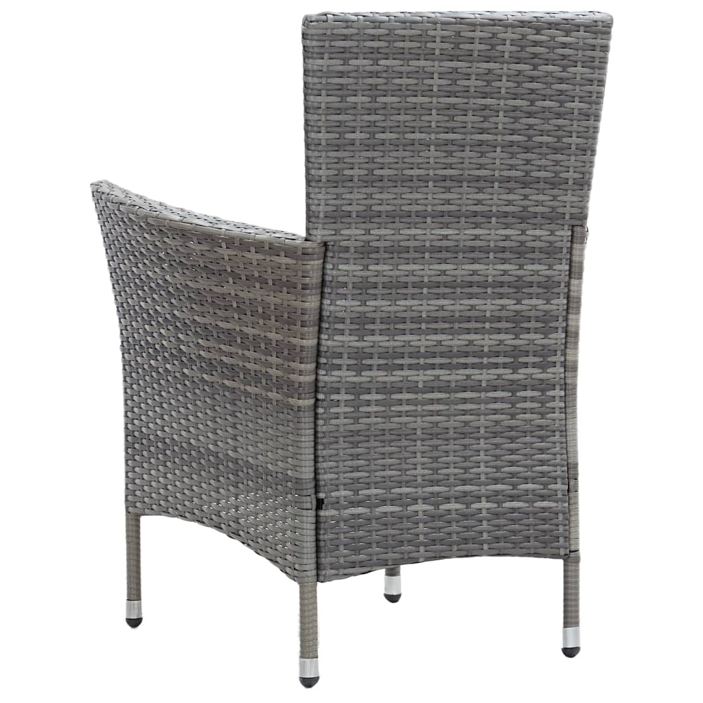 Ensemble à manger d'extérieur 7pcs coussins Résine tressée Gris - XIOS