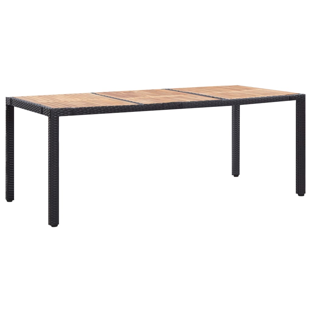 Ensemble à manger d'extérieur 9pcs coussins résine tressée noir - XIOS