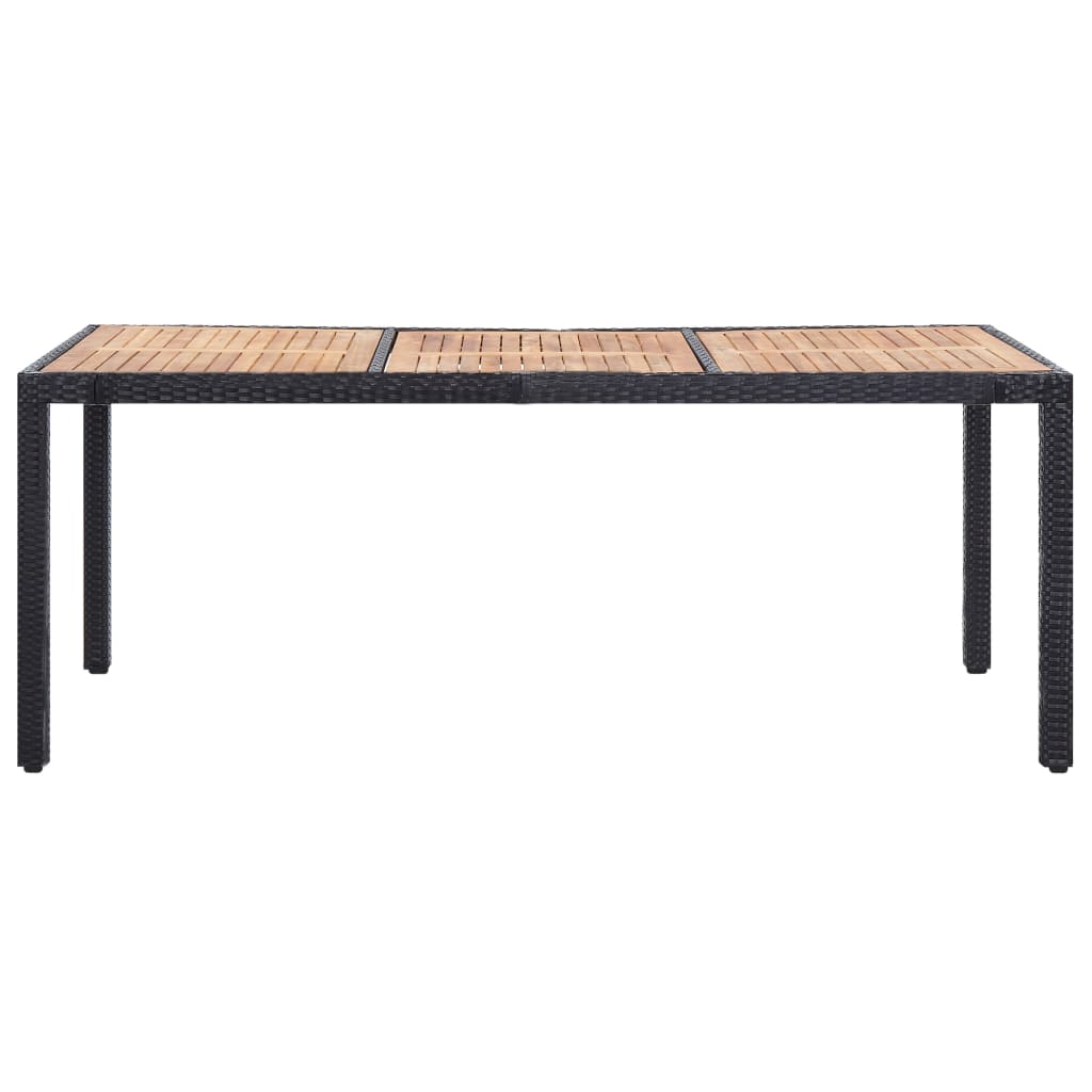 Ensemble à manger d'extérieur 9pcs coussins résine tressée noir - XIOS