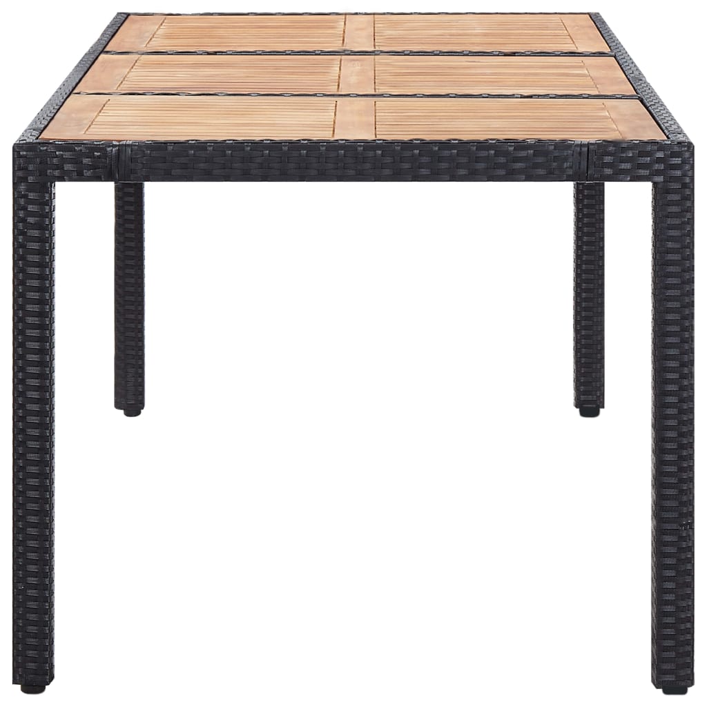 Ensemble à manger d'extérieur 9pcs coussins résine tressée noir - XIOS
