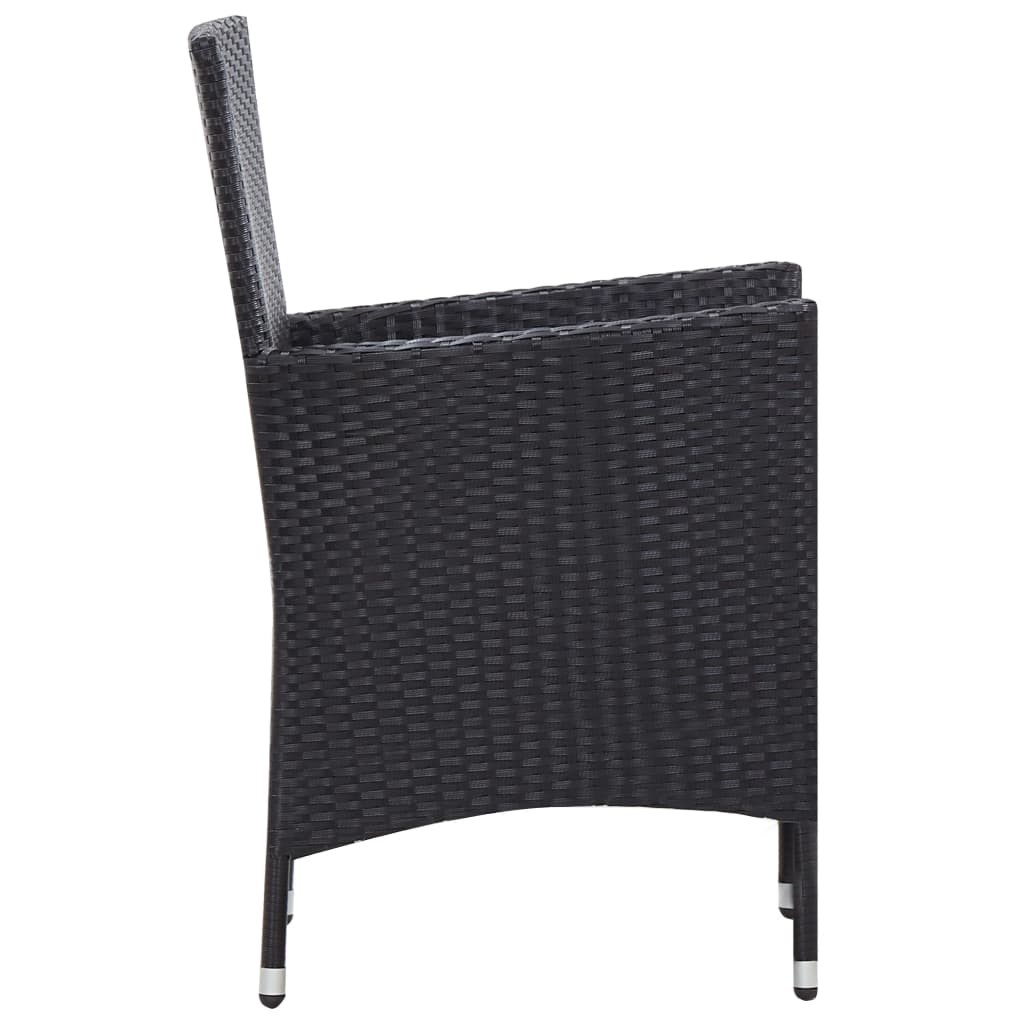 Ensemble à manger d'extérieur 9pcs coussins résine tressée noir - XIOS
