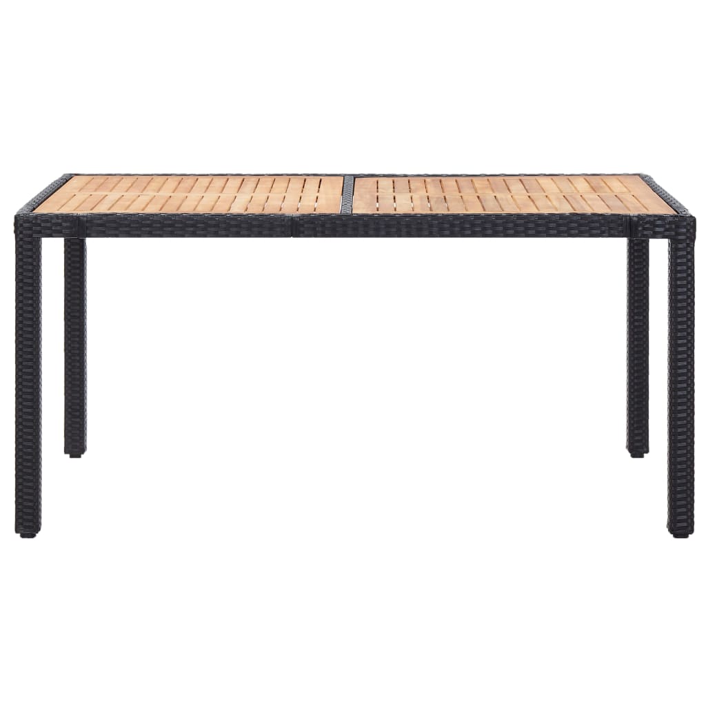 Ensemble à manger d'extérieur 7pcs coussins résine tressée noir - XIOS