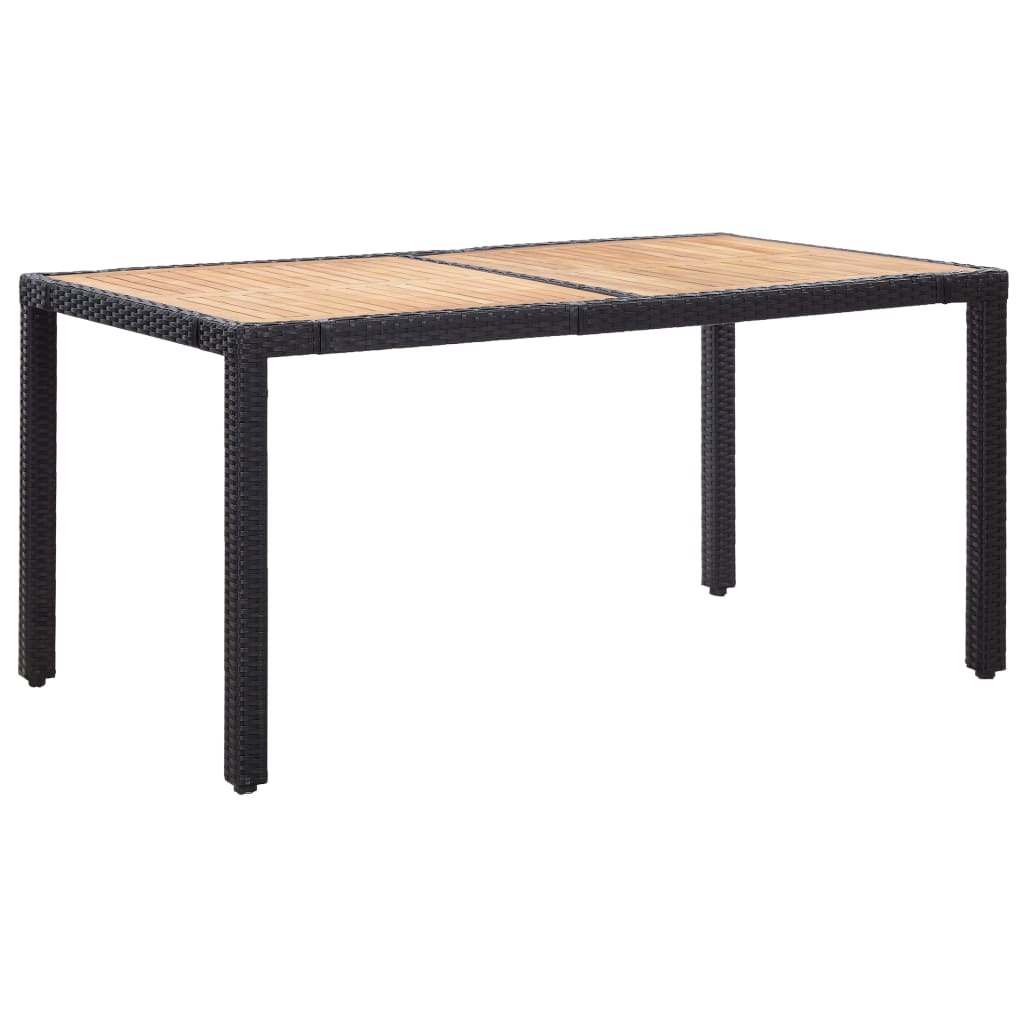 Ensemble à manger d'extérieur 7pcs coussins résine tressée noir - XIOS