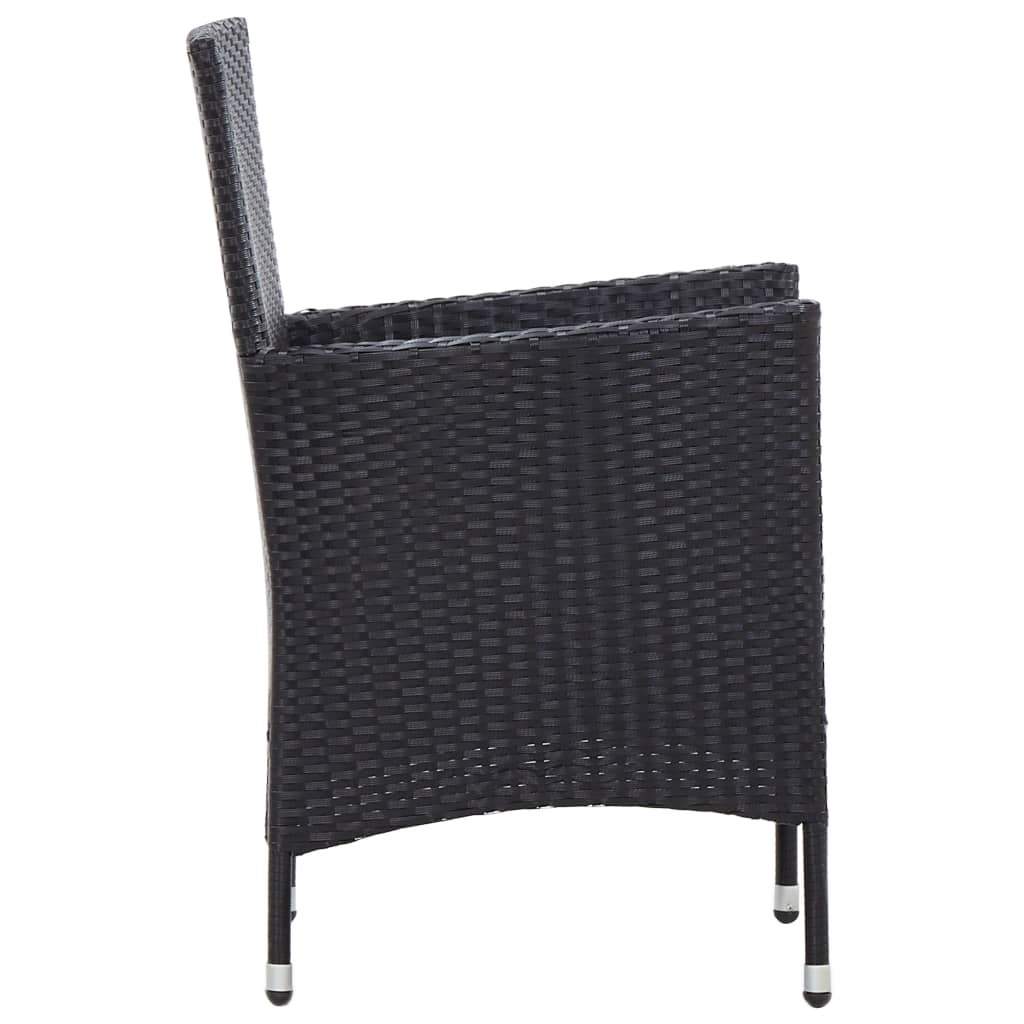 Ensemble à manger d'extérieur 7pcs coussins résine tressée noir - XIOS