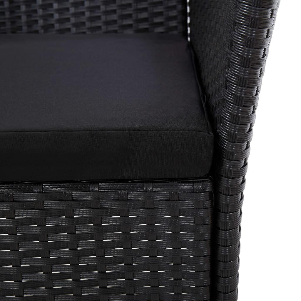 Ensemble à manger d'extérieur 7pcs coussins résine tressée noir - XIOS