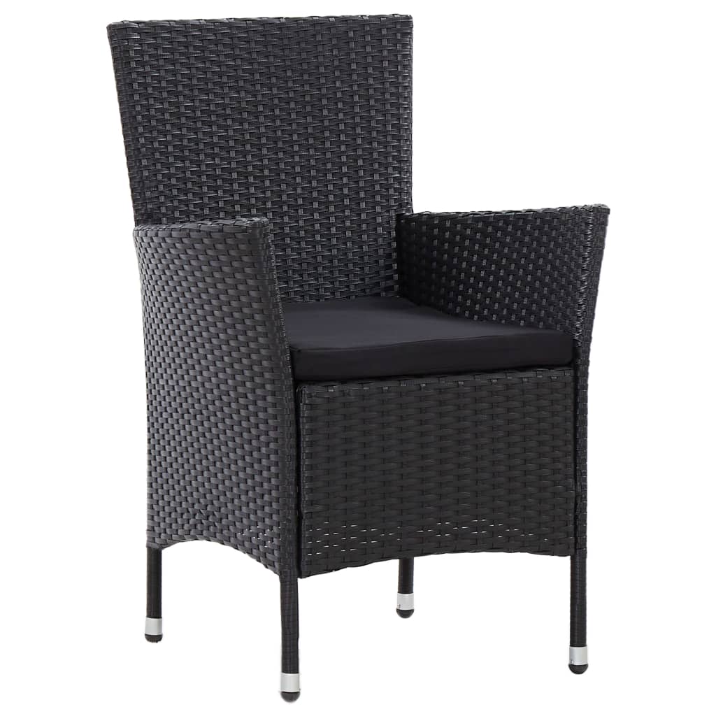 Salon de jardin 5 pcs avec coussins résine tressée noir - XIOS
