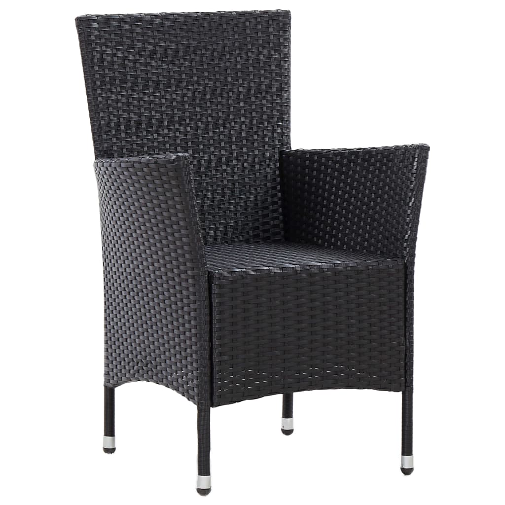 Salon de jardin 5 pcs avec coussins résine tressée noir - XIOS