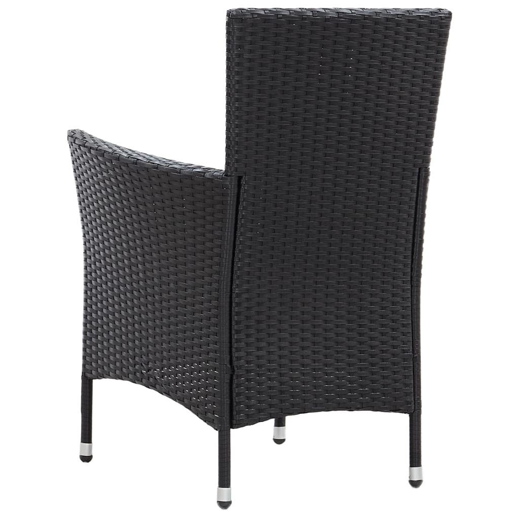 Salon de jardin 5 pcs avec coussins résine tressée noir - XIOS