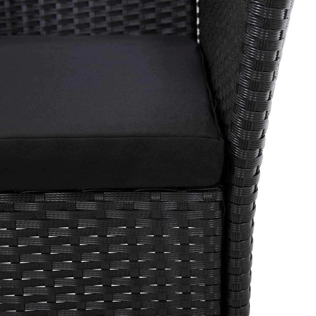 Salon de jardin 5 pcs avec coussins résine tressée noir - XIOS