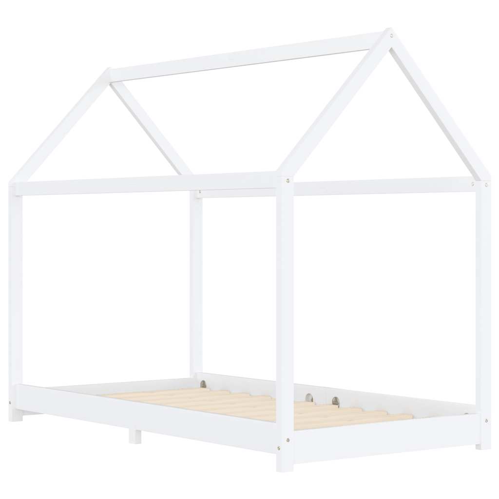 Cadre de lit d'enfant Blanc Bois de pin massif 90 x 200 cm - XIOS