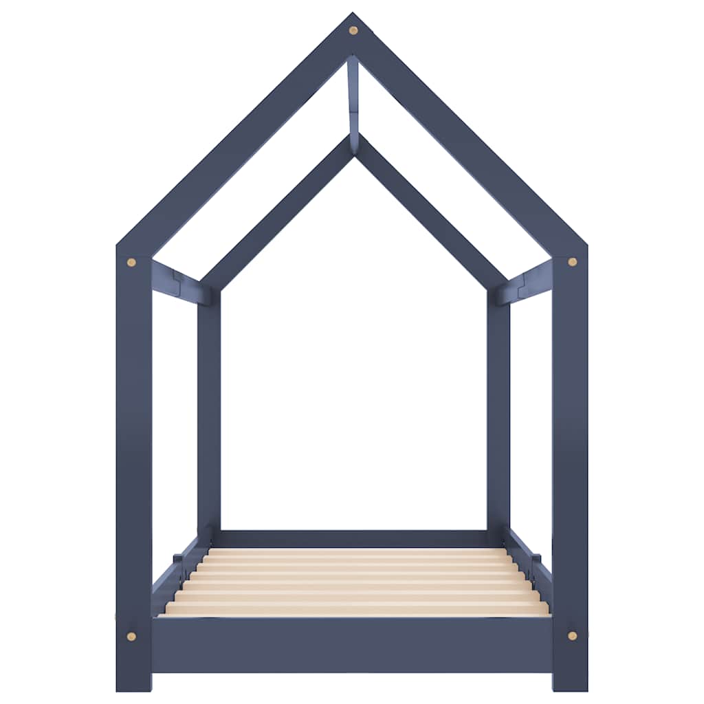 Cadre de lit d'enfant Gris Bois de pin massif 70x140 cm - XIOS