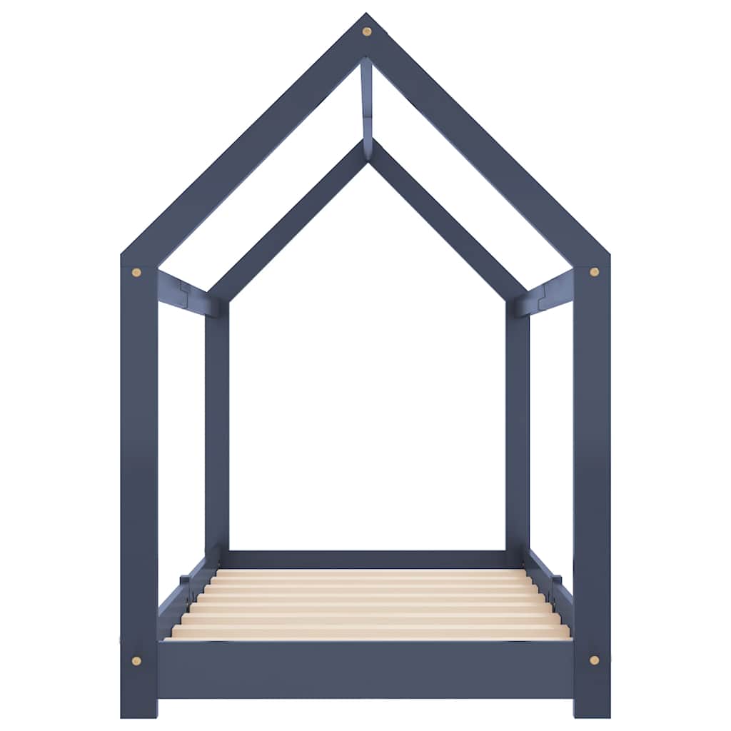 Cadre de lit d'enfant Gris Bois de pin massif 80x160 cm - XIOS