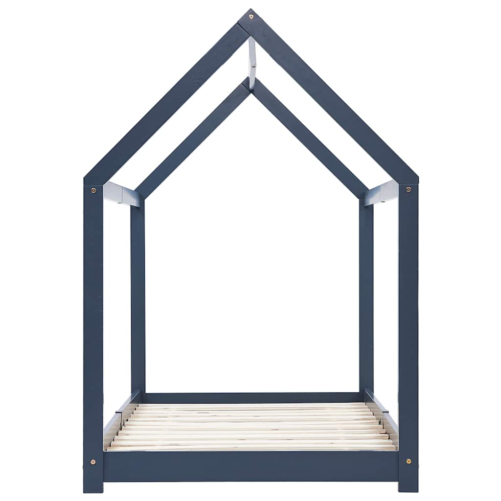Cadre de lit d'enfant Gris Bois de pin massif 90 x 200 cm - XIOS