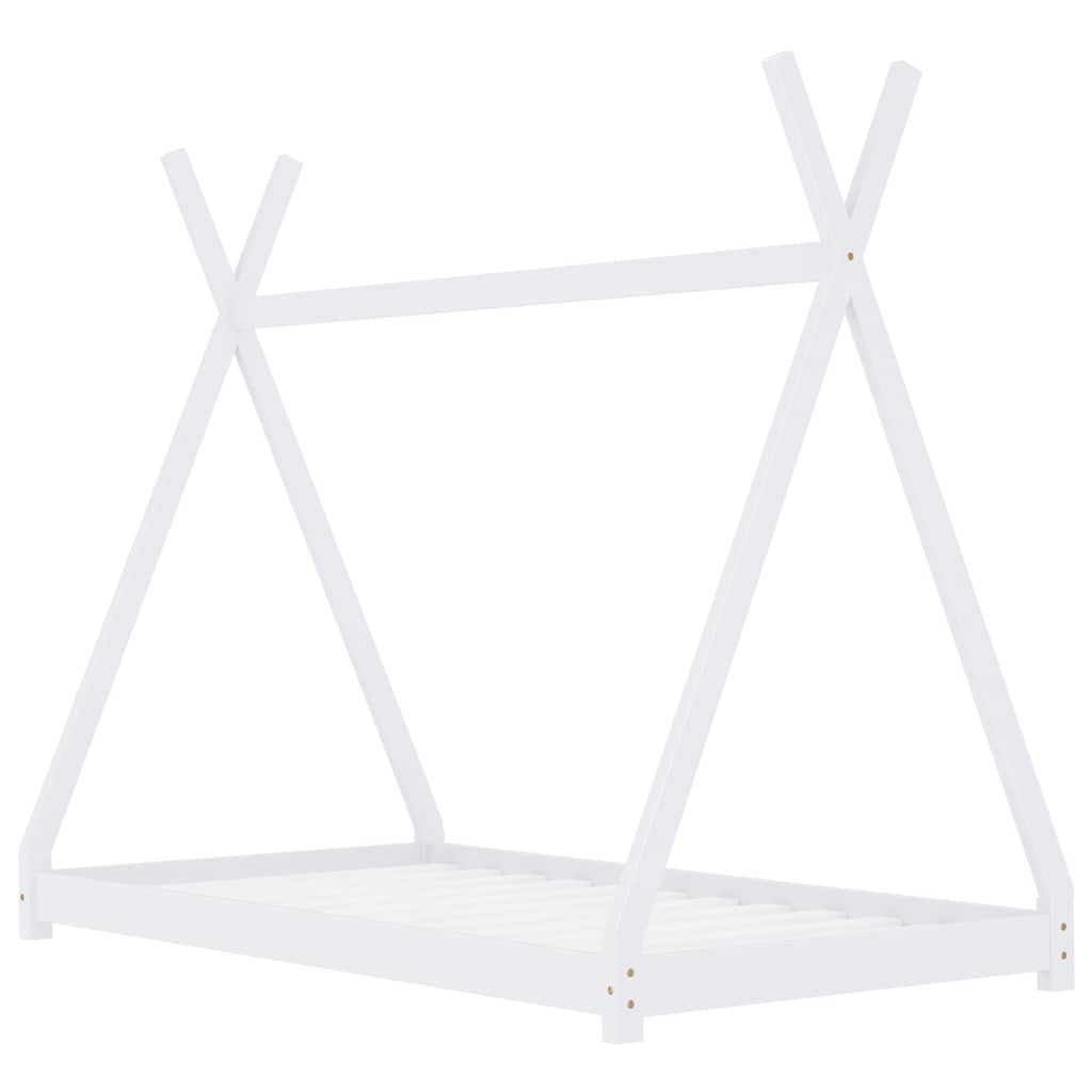 Cadre de lit d'enfant Blanc Bois de pin massif 80x160 cm - XIOS