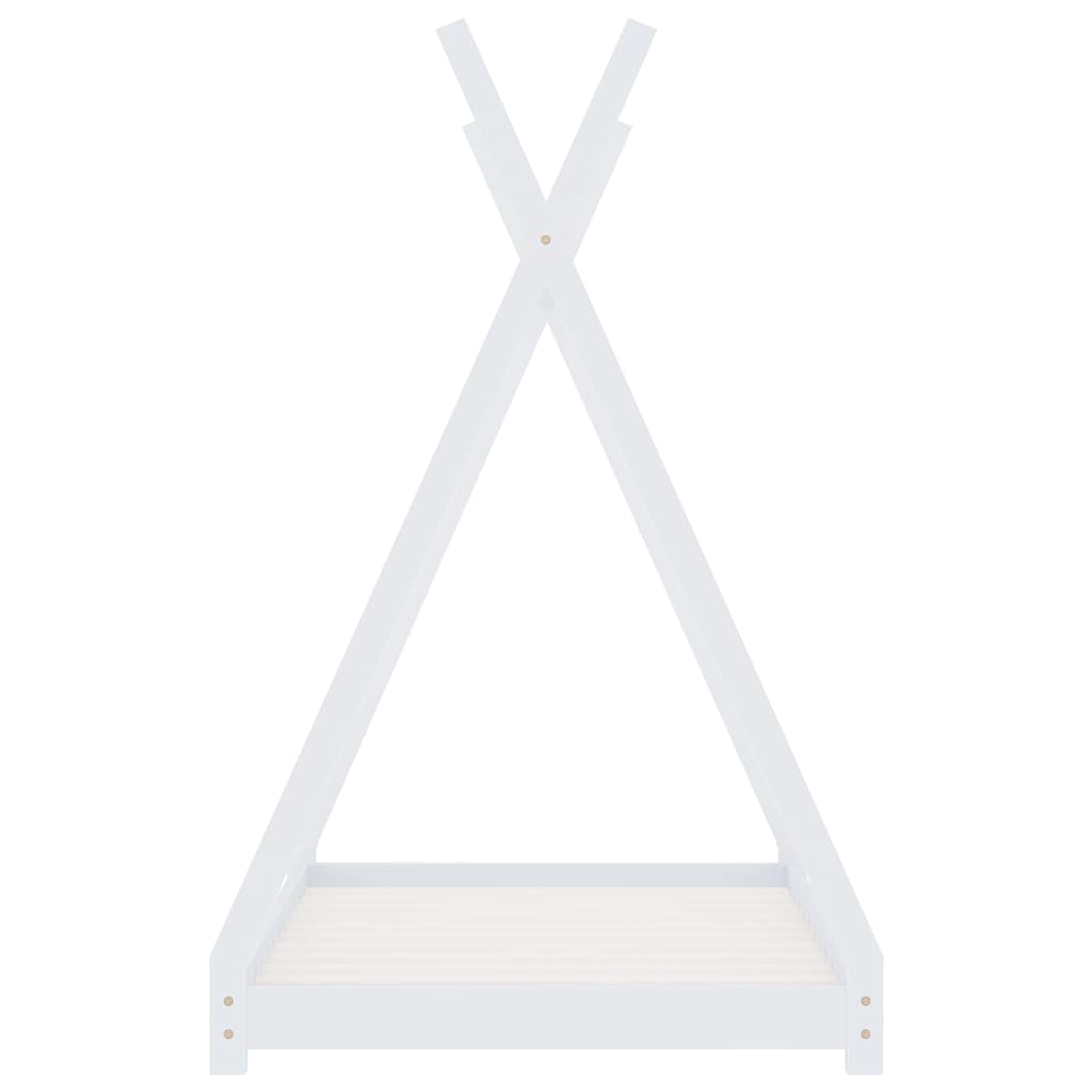Cadre de lit d'enfant Blanc Bois de pin massif 80x160 cm - XIOS