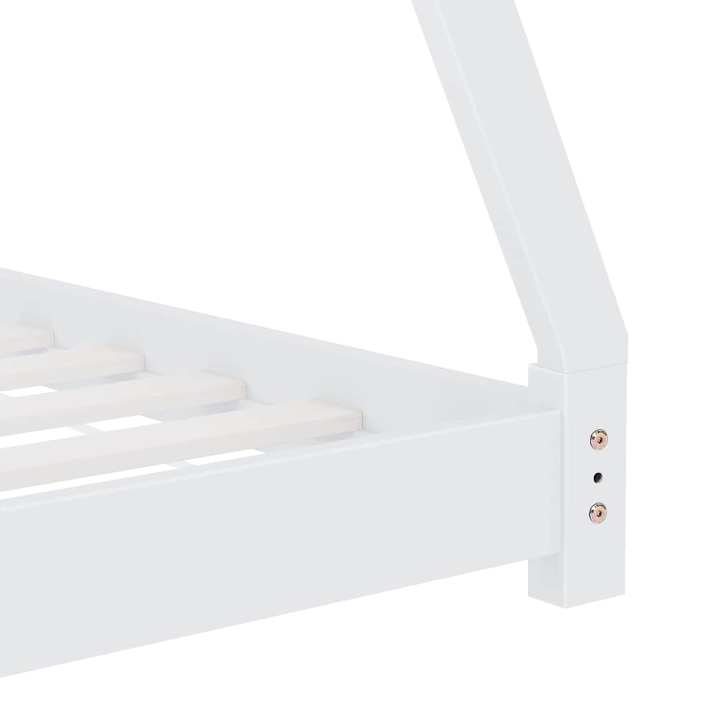 Cadre de lit d'enfant Blanc Bois de pin massif 80x160 cm - XIOS