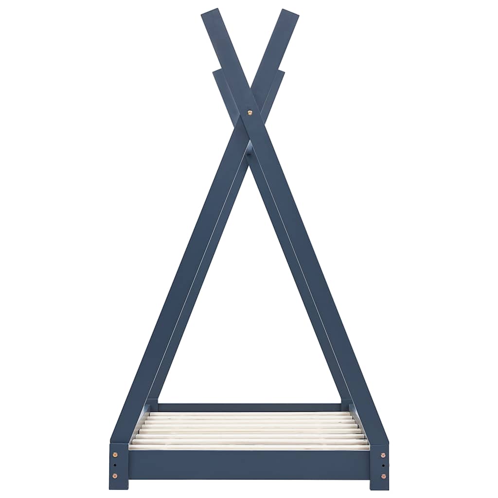 Cadre de lit d'enfant Gris Bois de pin massif 80x160 cm - XIOS