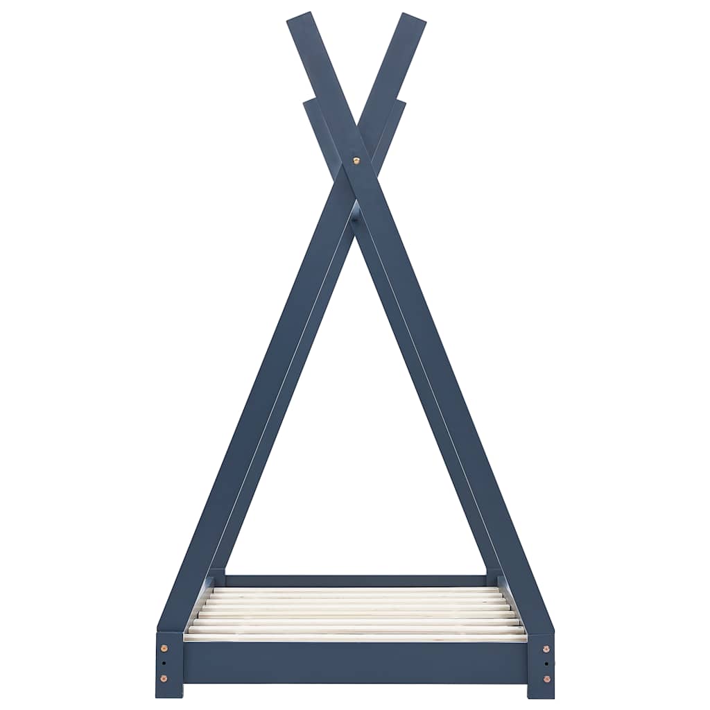 Cadre de lit d'enfant Gris Bois de pin massif 90 x 200 cm - XIOS