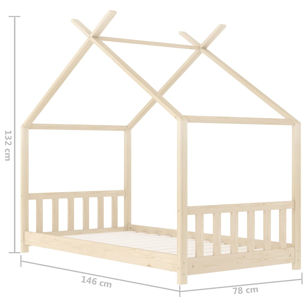 Cadre de lit d'enfant Bois de pin massif 70x140 cm - XIOS