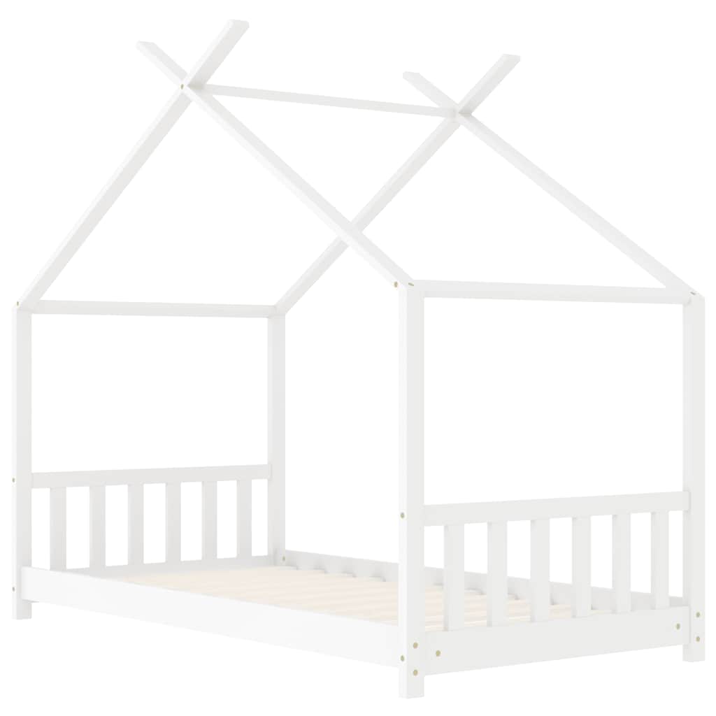 Cadre de lit d'enfant Blanc Bois de pin massif 80x160 cm - XIOS