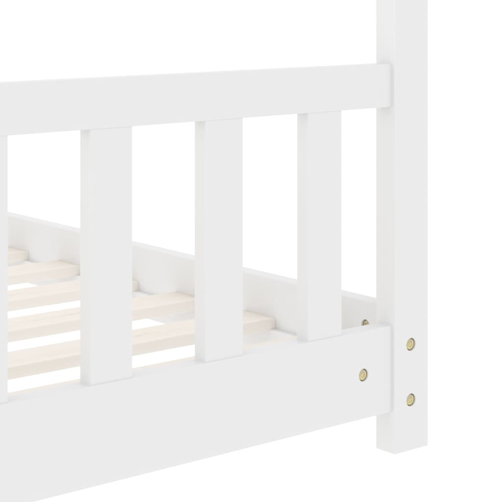 Cadre de lit d'enfant Blanc Bois de pin massif 80x160 cm - XIOS