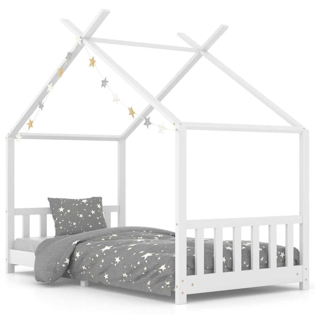 Cadre de lit d'enfant Blanc Bois de pin massif 90 x 200 cm - XIOS