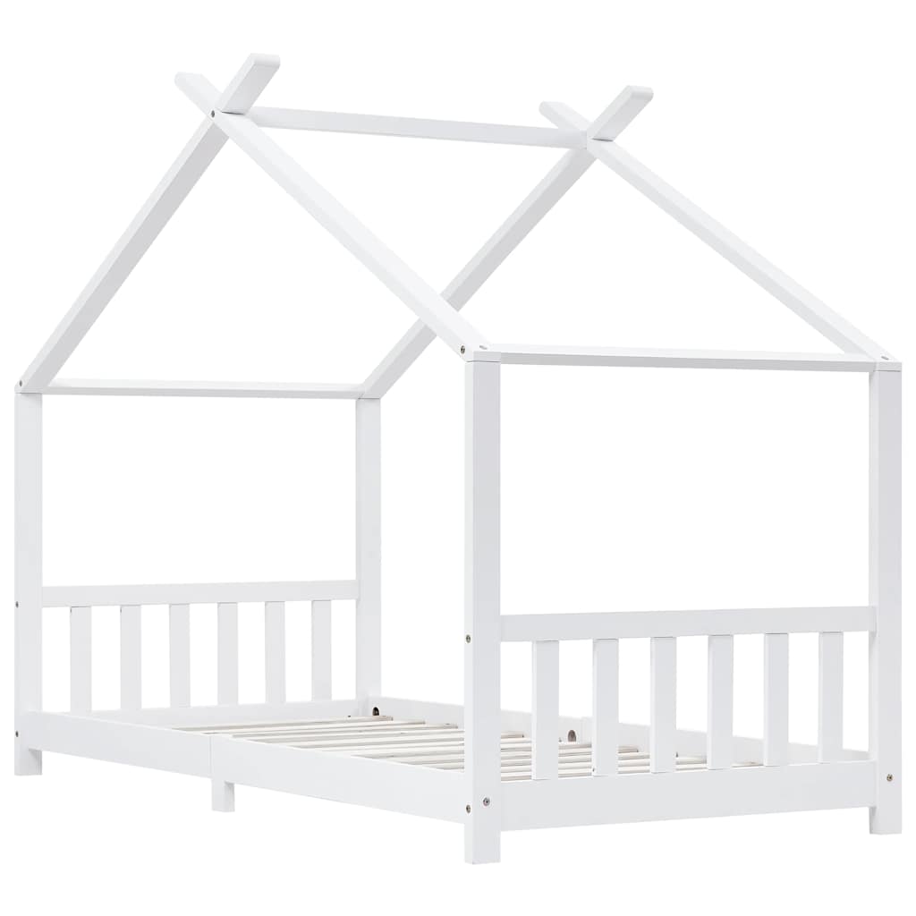 Cadre de lit d'enfant Blanc Bois de pin massif 90 x 200 cm - XIOS