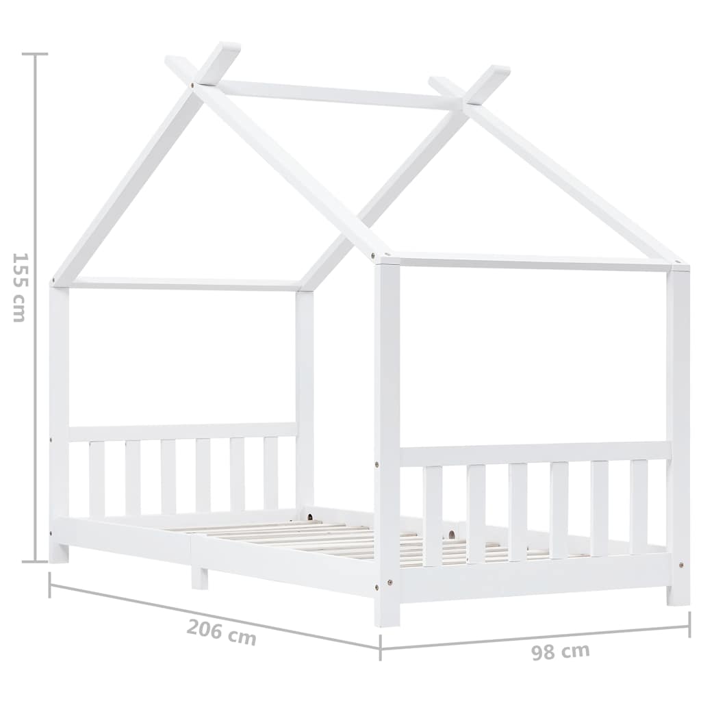 Cadre de lit d'enfant Blanc Bois de pin massif 90 x 200 cm - XIOS