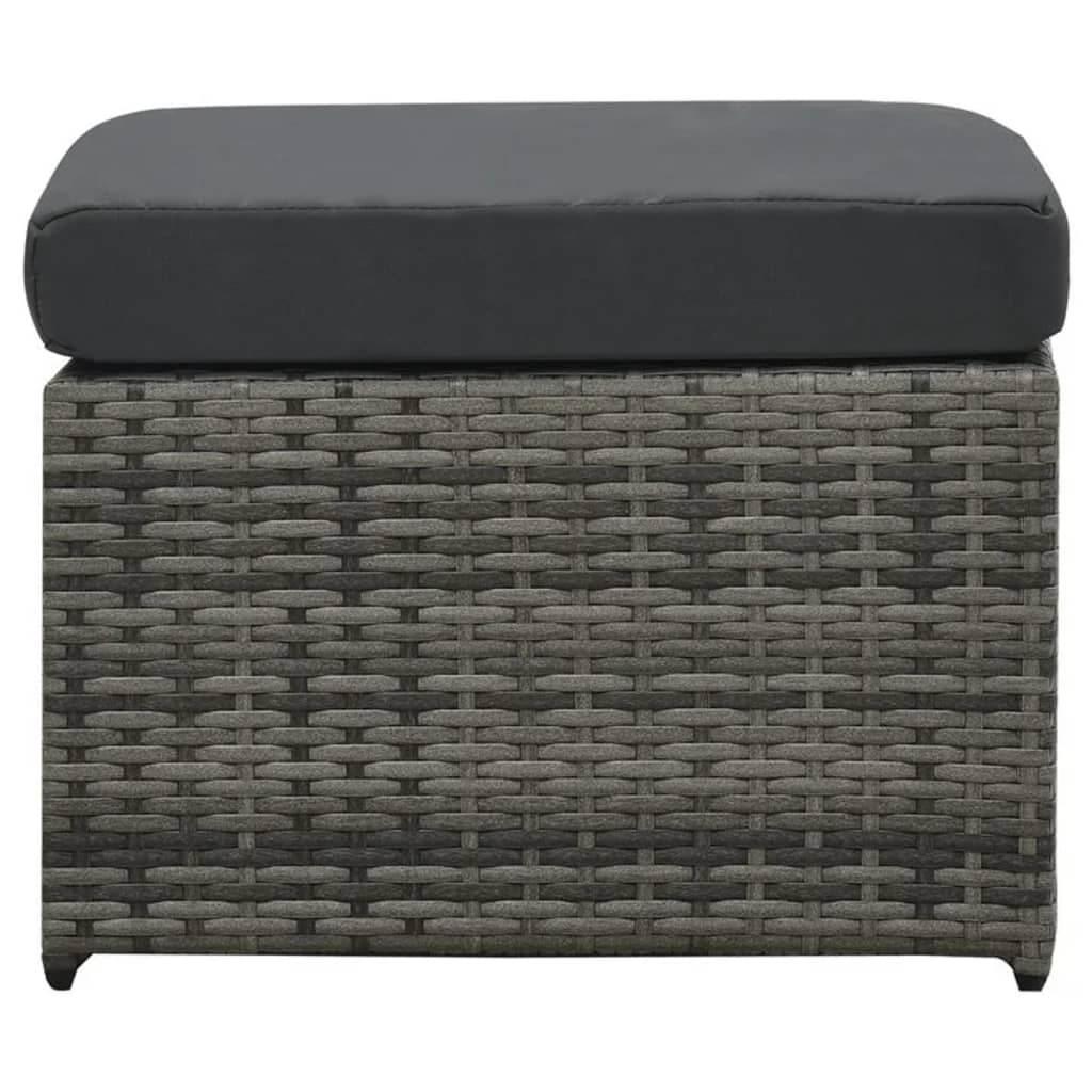 Salon de jardin 4 pcs avec coussins Résine tressée Anthracite - XIOS