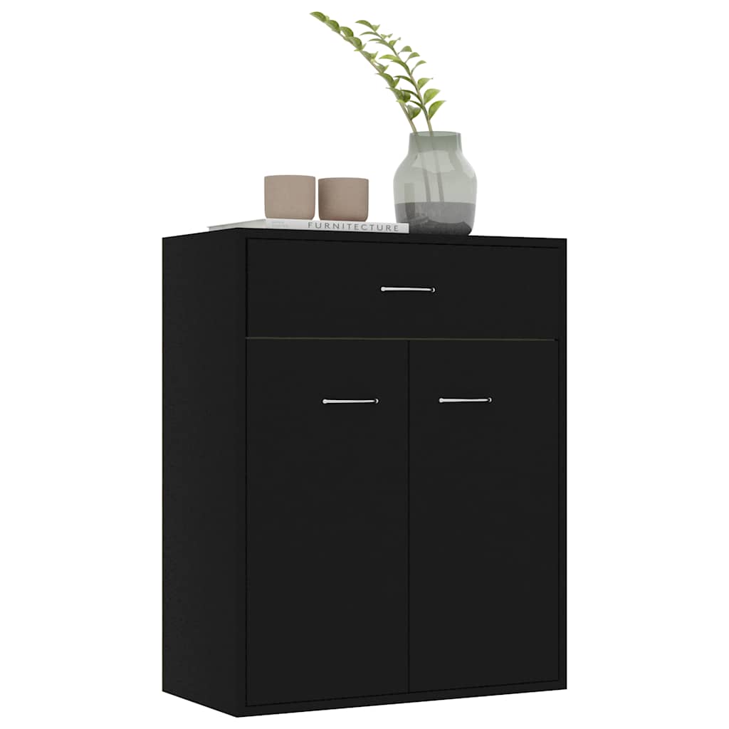 Buffet noir 60x30x75 cm bois d'ingénierie - XIOS