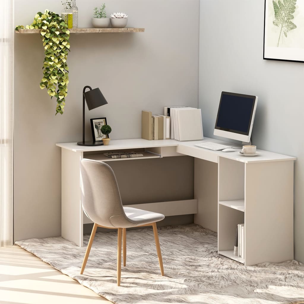 Bureau d'angle en forme de L Blanc 120x140x75 cm - XIOS