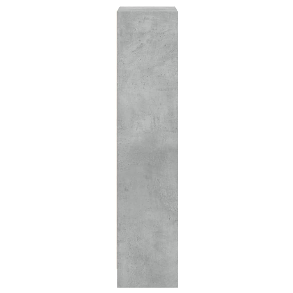 Bibliothèque à 3 niveaux gris béton bois d'ingénierie - XIOS