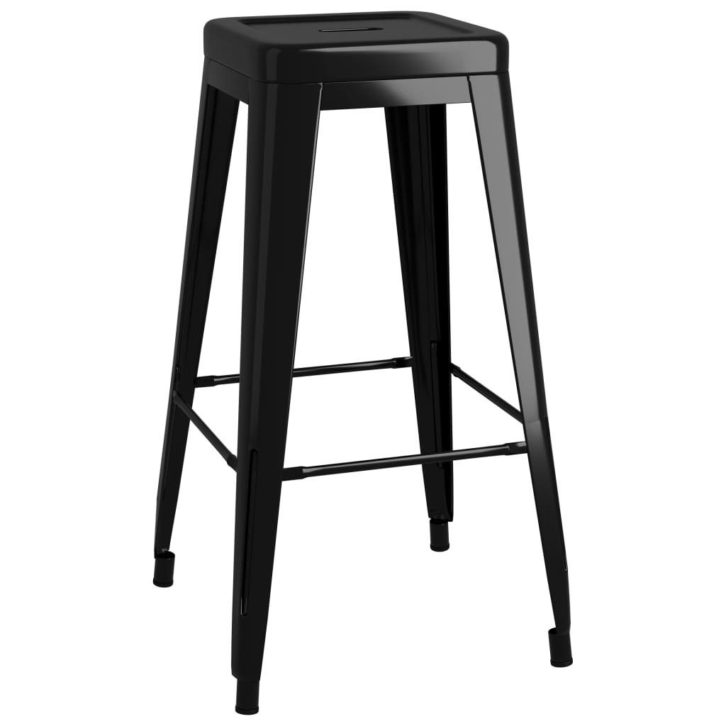 Tabourets de bar empilables lot de 2 noir métal - XIOS