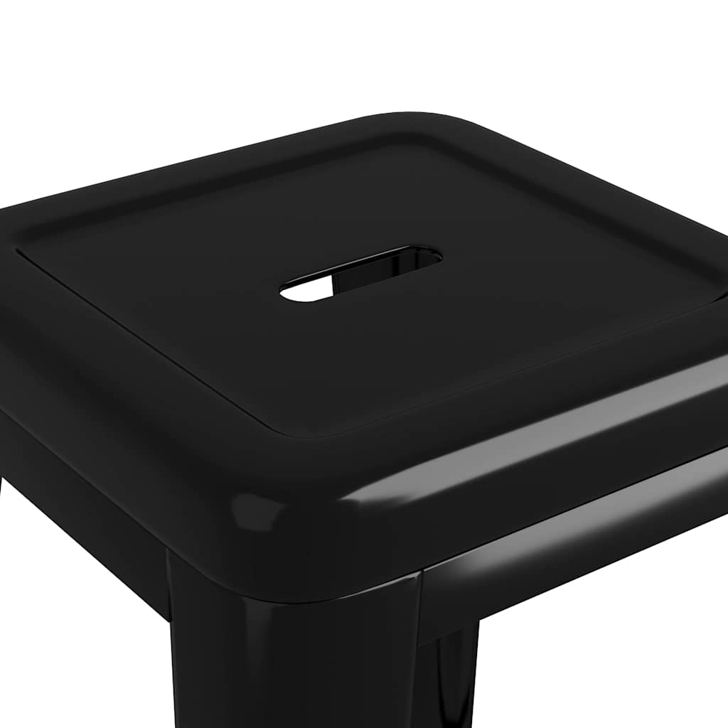 Tabourets de bar empilables lot de 2 noir métal - XIOS
