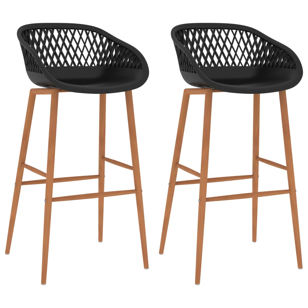 Chaises de bar lot de 2 noir - XIOS