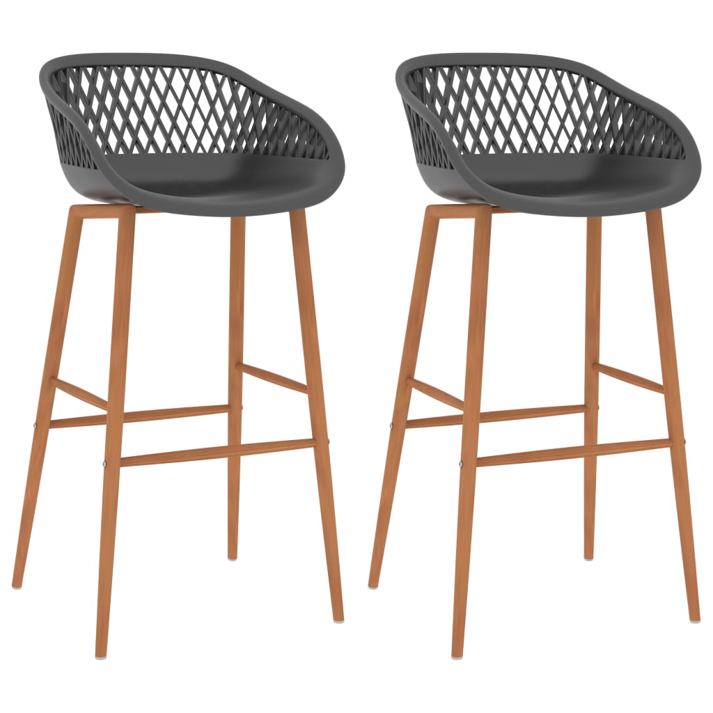 Chaises de bar lot de 2 gris - XIOS