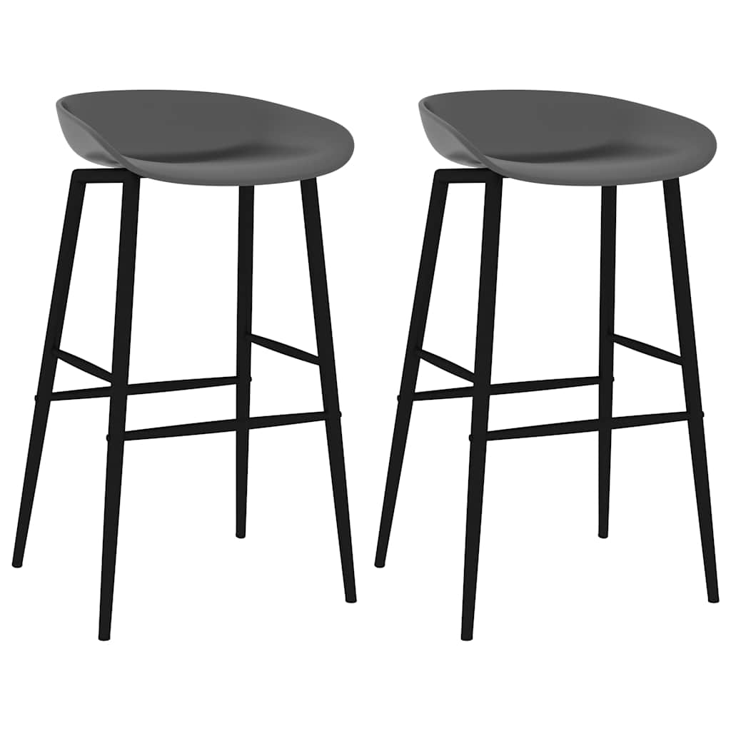 Chaises de bar lot de 2 gris - XIOS