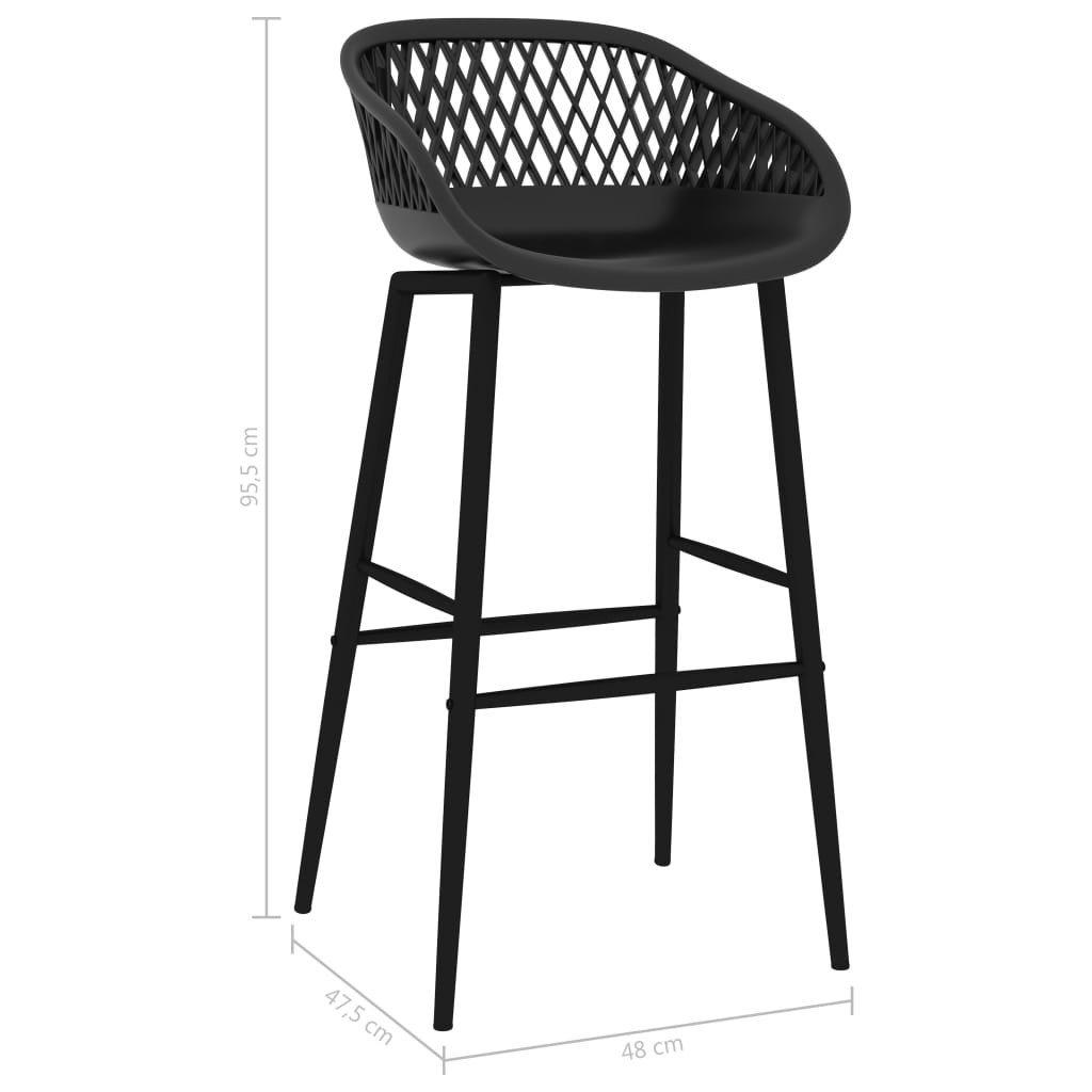 Chaises de bar lot de 4 noir - XIOS