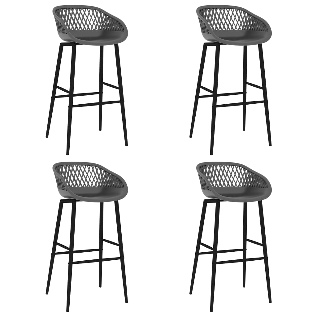 Chaises de bar lot de 4 gris - XIOS