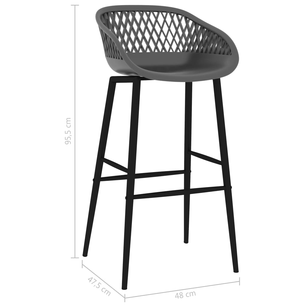 Chaises de bar lot de 4 gris - XIOS