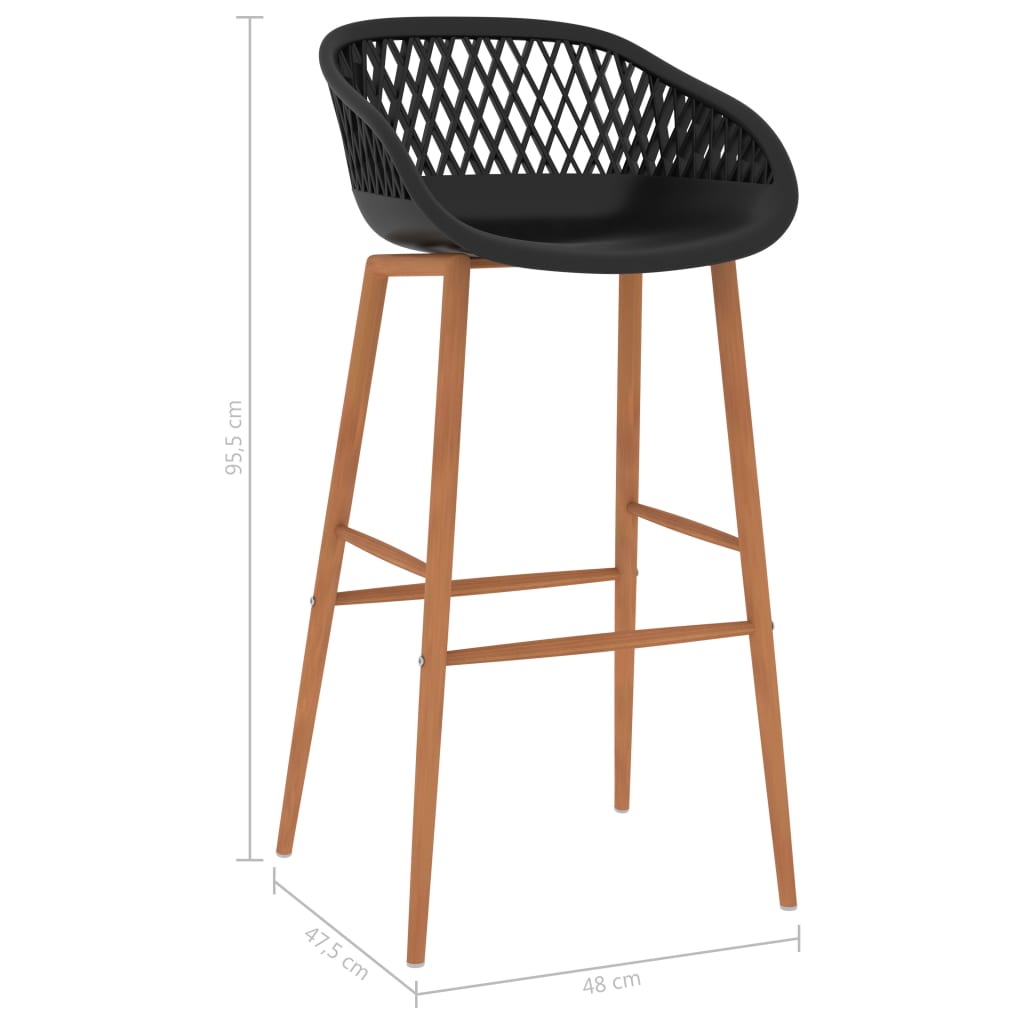 Chaises de bar lot de 4 noir - XIOS