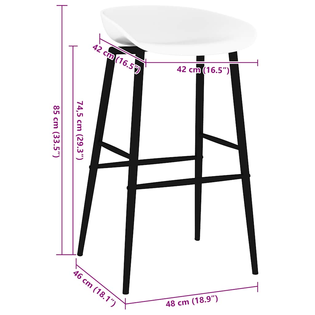 Chaises de bar lot de 4 blanc - XIOS