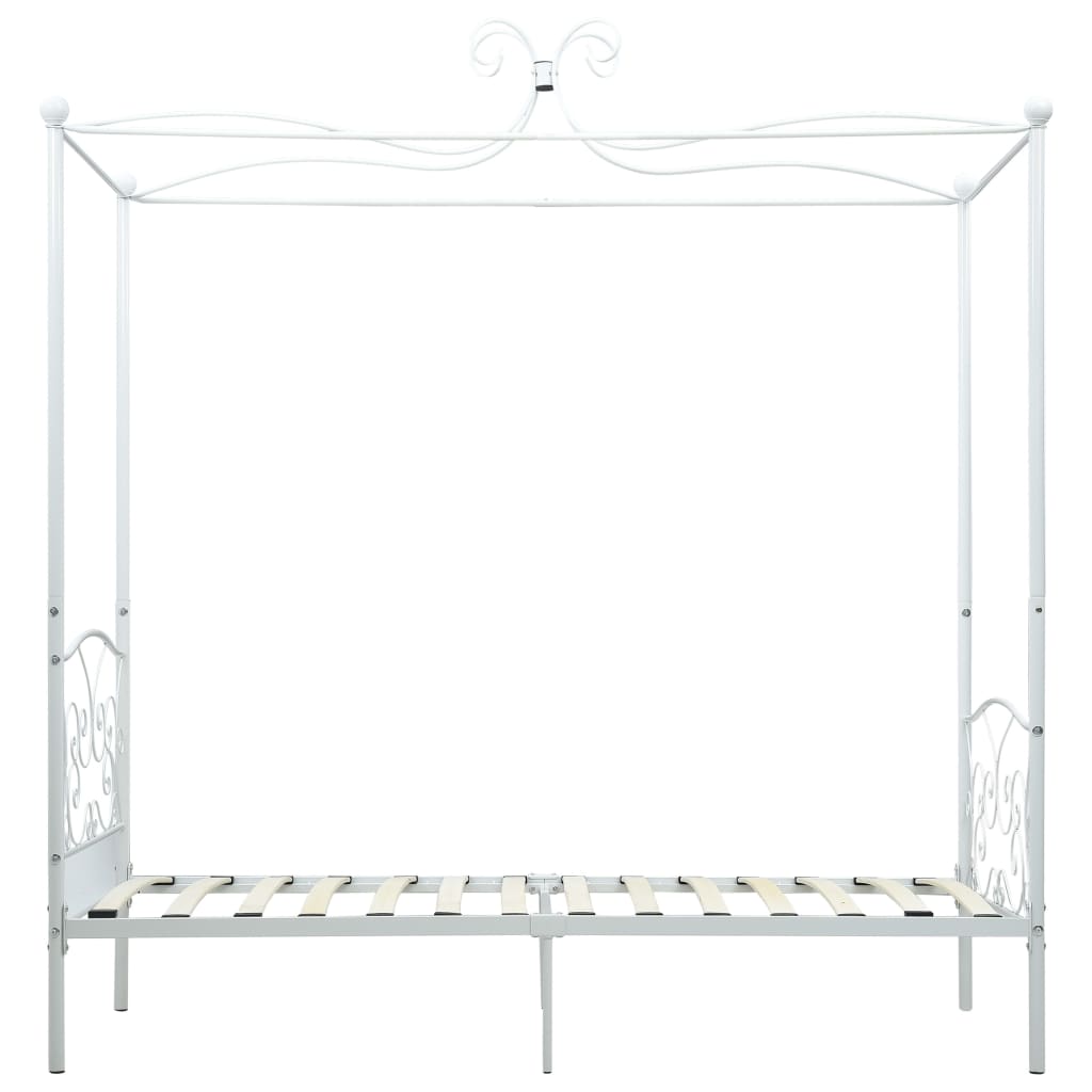 Cadre de lit à baldaquin Blanc Métal 100 x 200 cm - XIOS