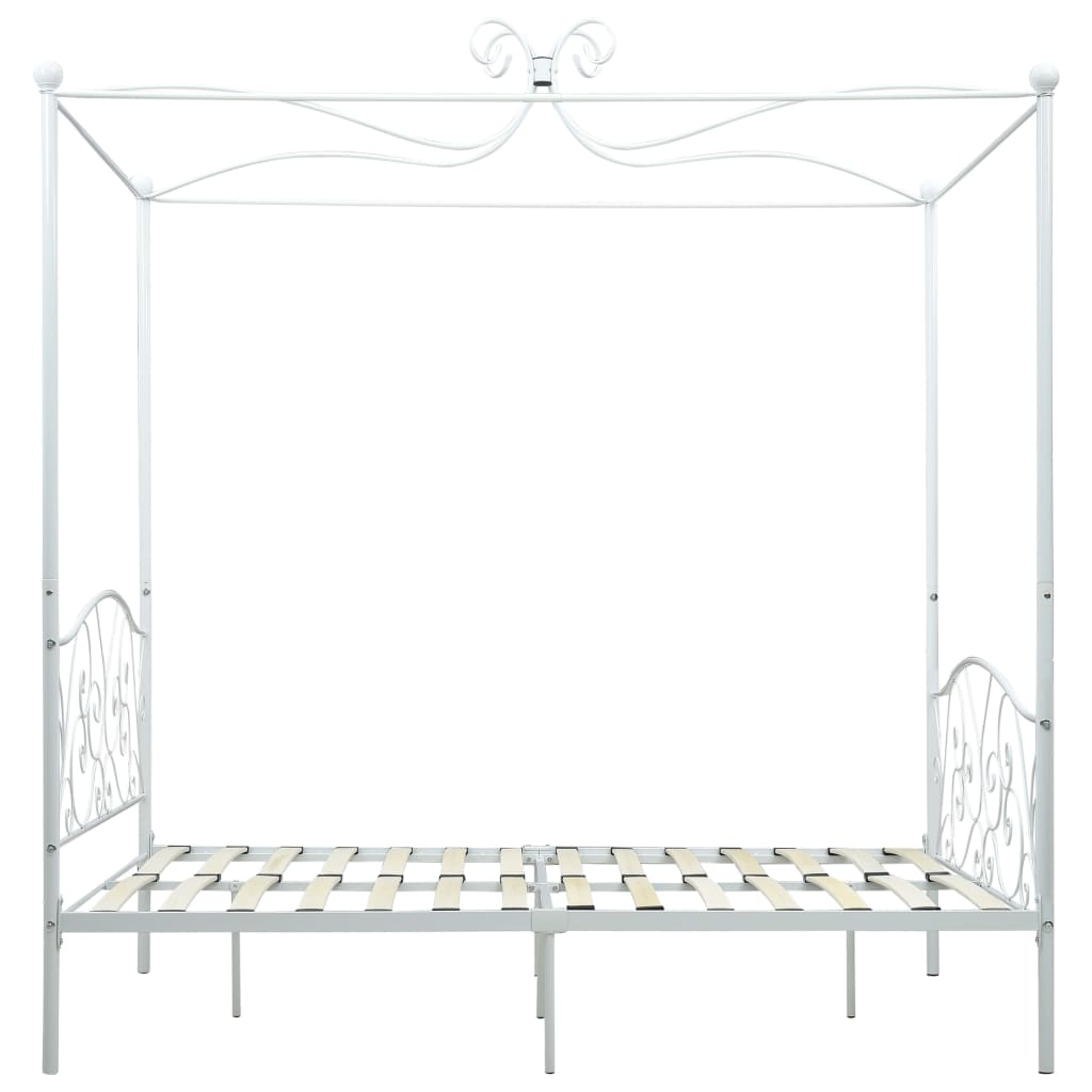 Cadre de lit à baldaquin Blanc Métal 120 x 200 cm - XIOS