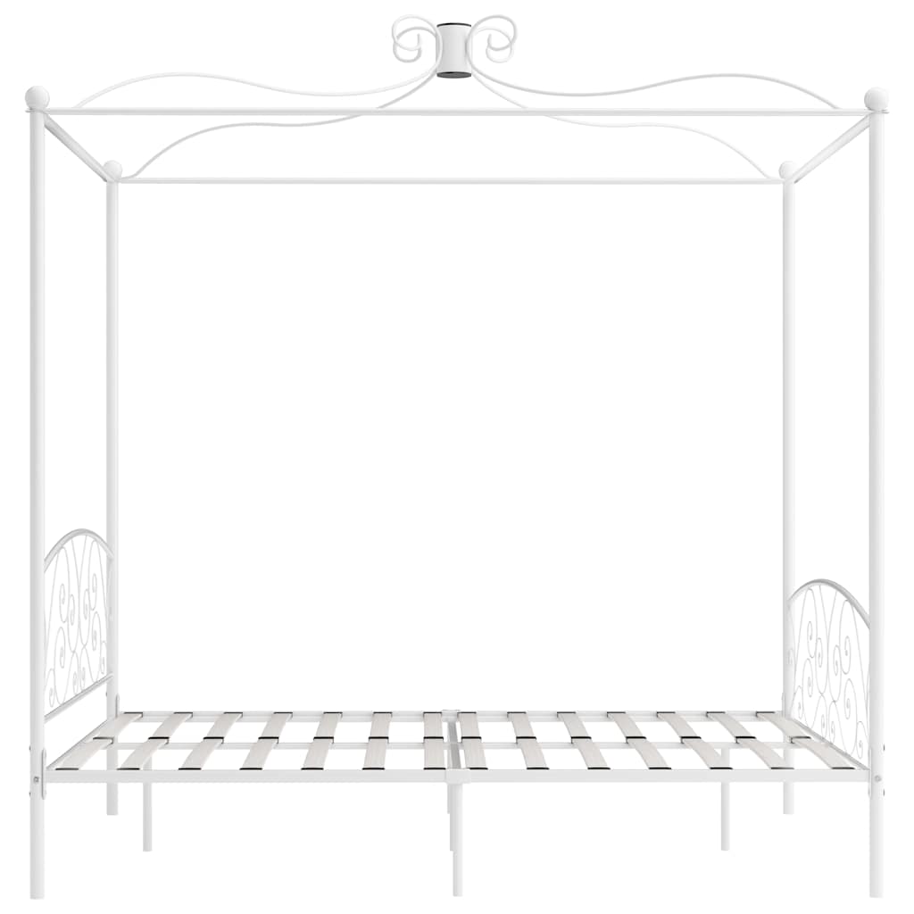 Cadre de lit à baldaquin Blanc 160x200 cm Métal - XIOS