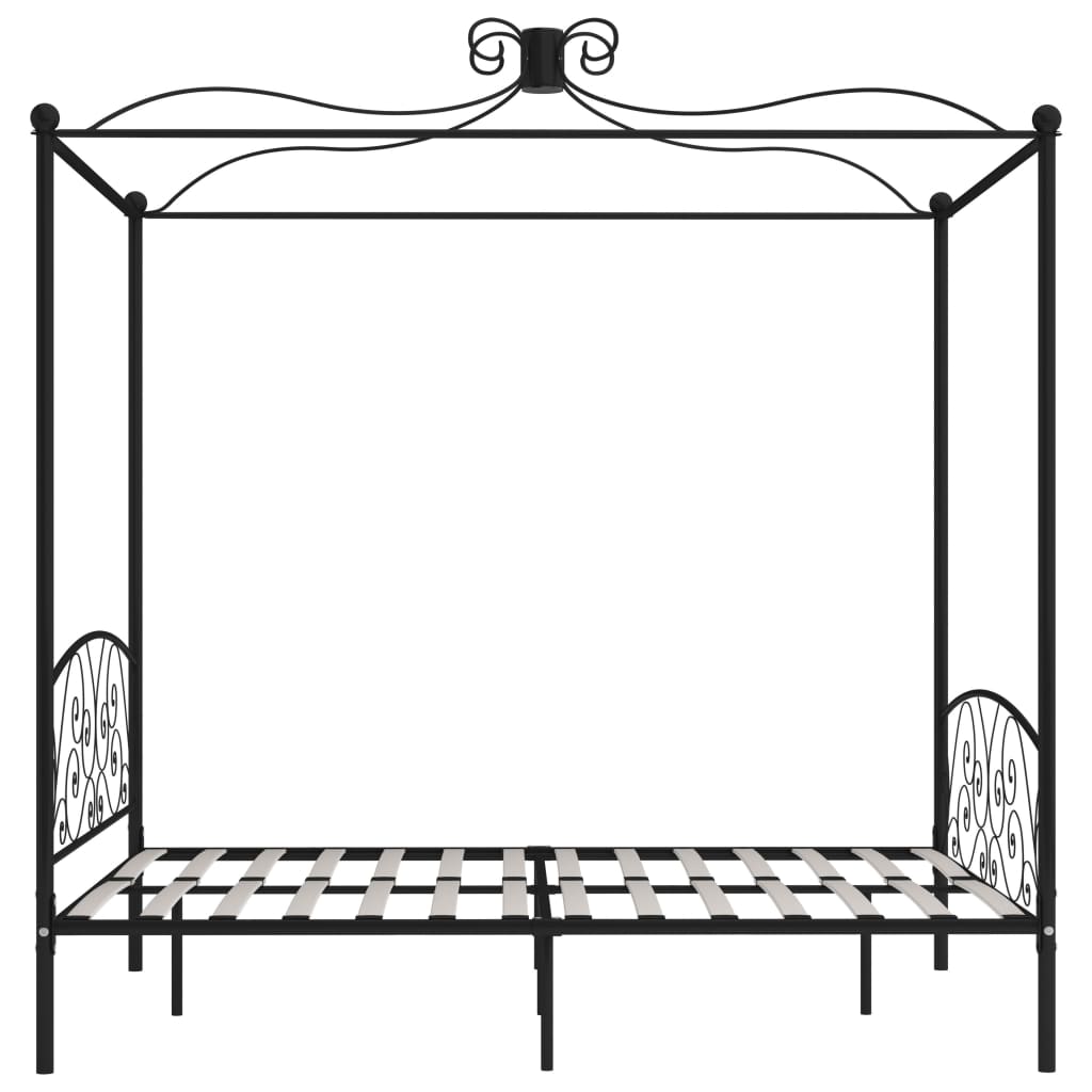 Cadre de lit à baldaquin Noir Métal 160 x 200 cm - XIOS
