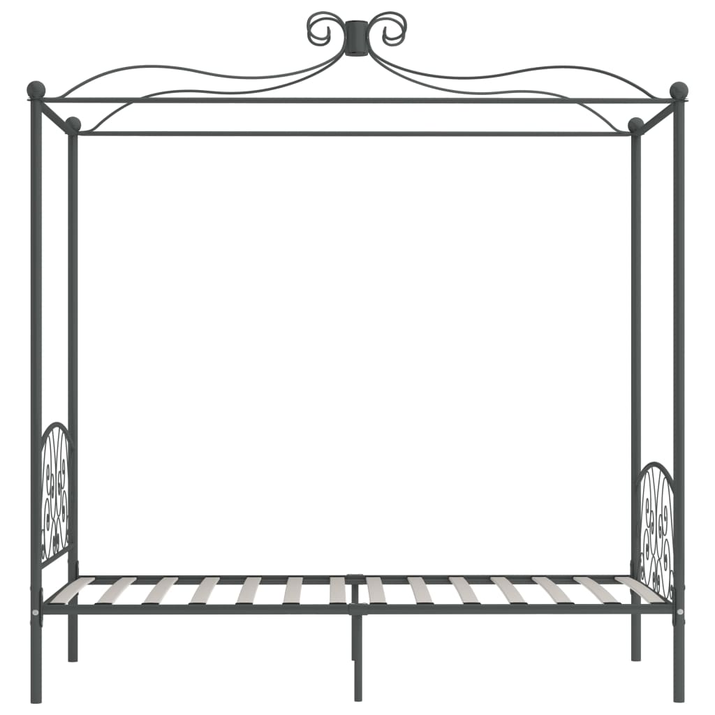Cadre de lit à baldaquin sans matelas gris métal 90x200 cm - XIOS
