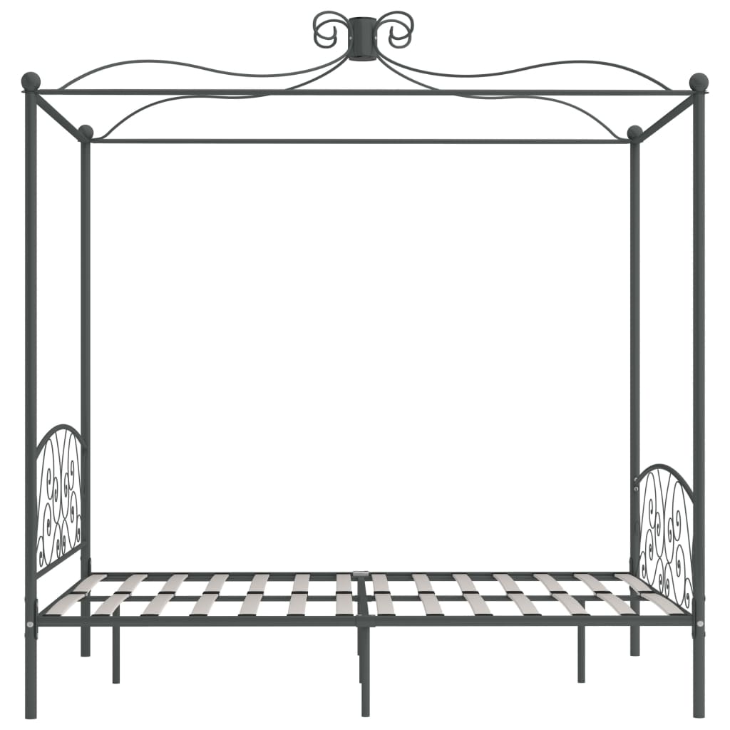 Cadre de lit à baldaquin sans matelas gris métal 120x200 cm - XIOS