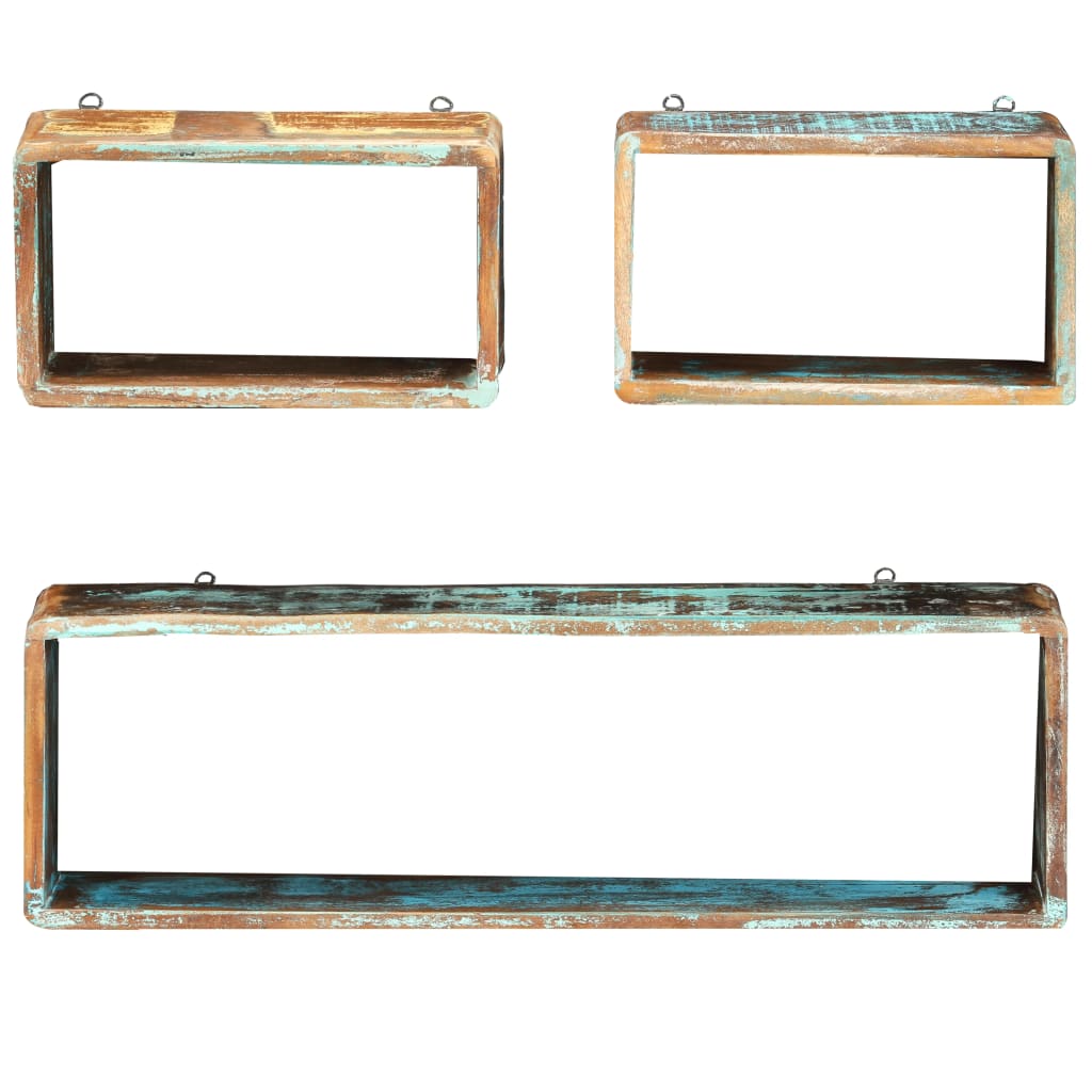 Ensemble d'étagère cube 3 pcs Bois solide de récupération - XIOS