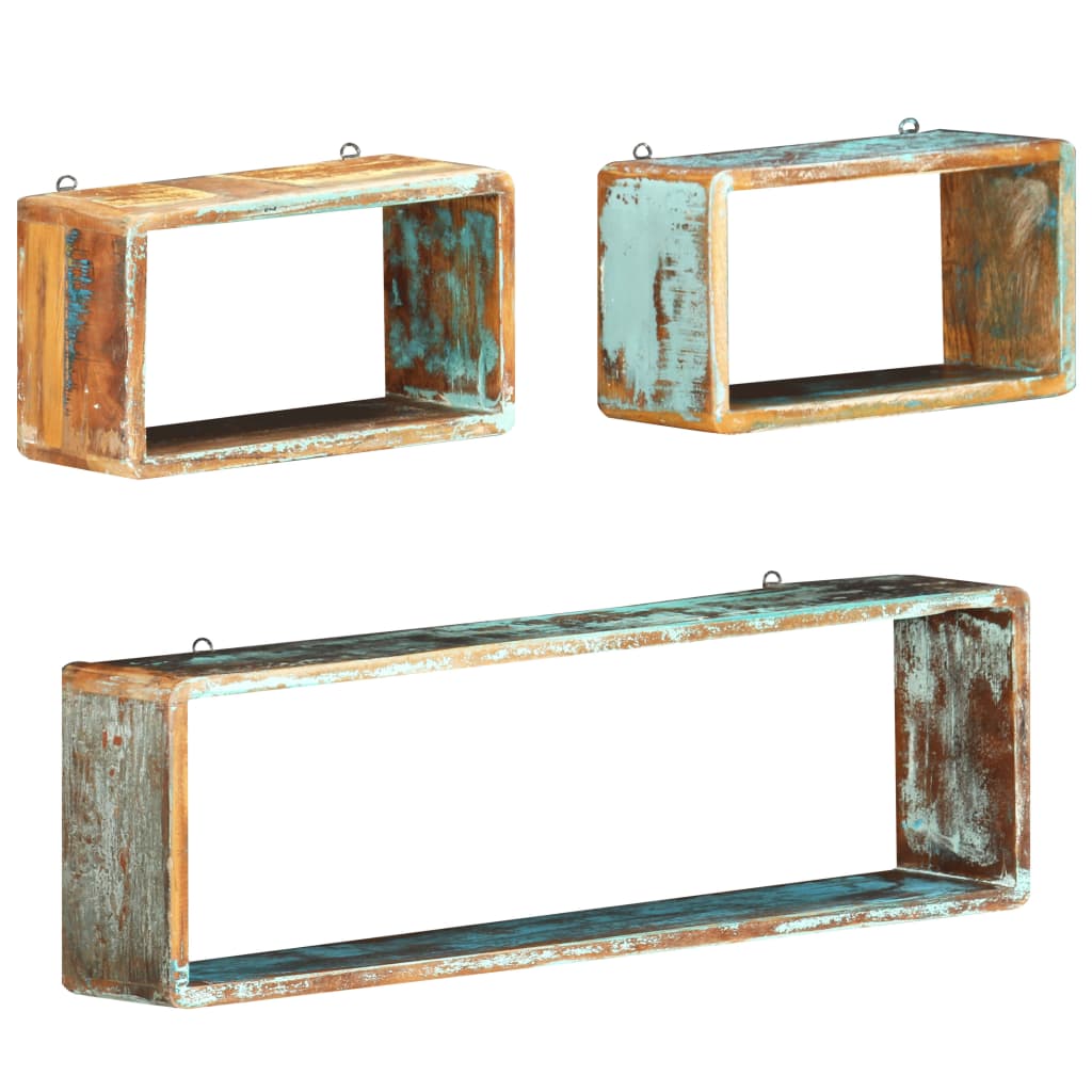 Ensemble d'étagère cube 3 pcs Bois solide de récupération - XIOS